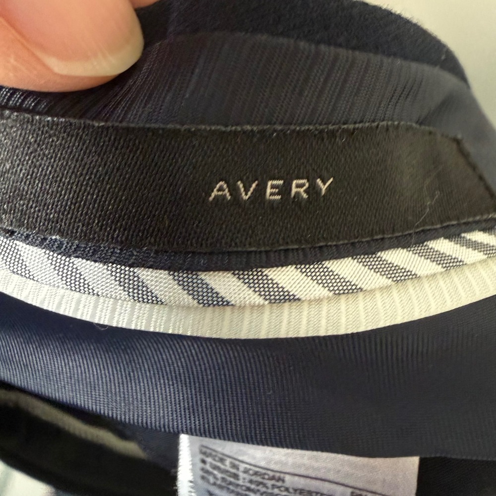 Banana Republic Avery Navy Windowpane Plaid Dress Pants Size 14 Office - Picture 7 of 8